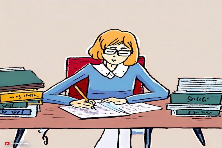 Illustration of a person applying for a grant.